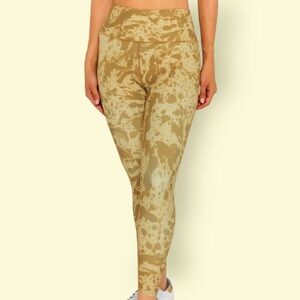 SAGE Collective Gold Swirl Ankle Length High Waist Leggings Women’s L